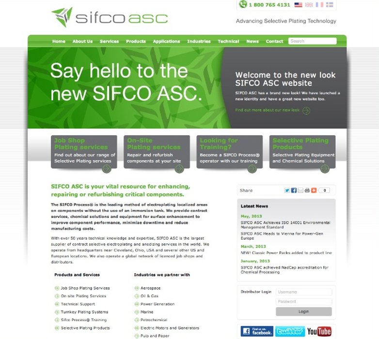 SIFCO ASC LAUNCHES NEW BRAND IDENTITY AND WEBSITE TO SHOWCASE ADVANCING SELECTIVE PLATING OFFER